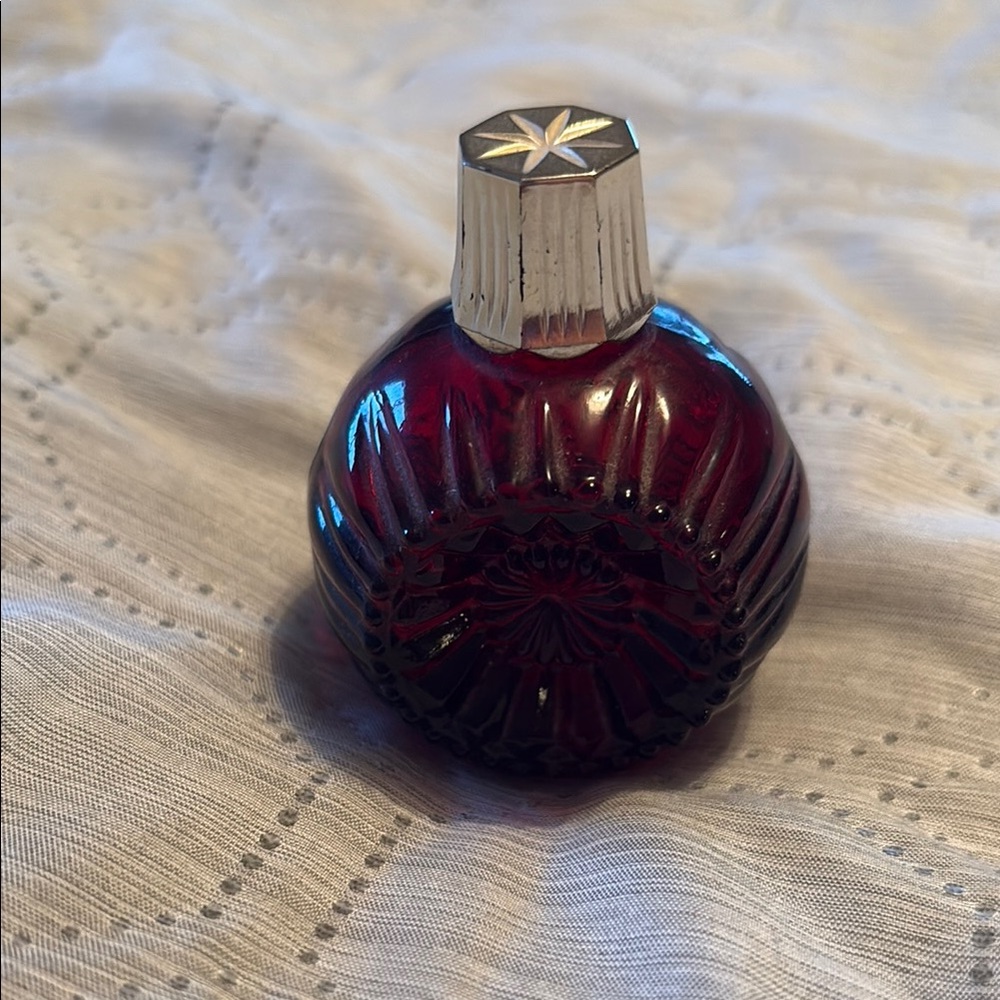 Vintage Elegant Red Glass Perfume Bottle